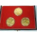 CHINA . 3x GOLD PLATED TOKENS . THE CHANGJIANG SHANXIA COMMEMORATIVE MEDALS